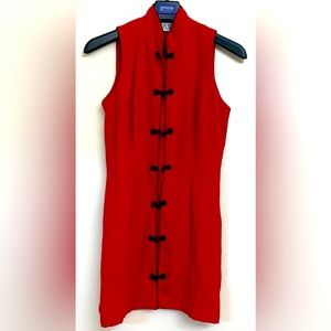 La Belle red and black button up dress size 12